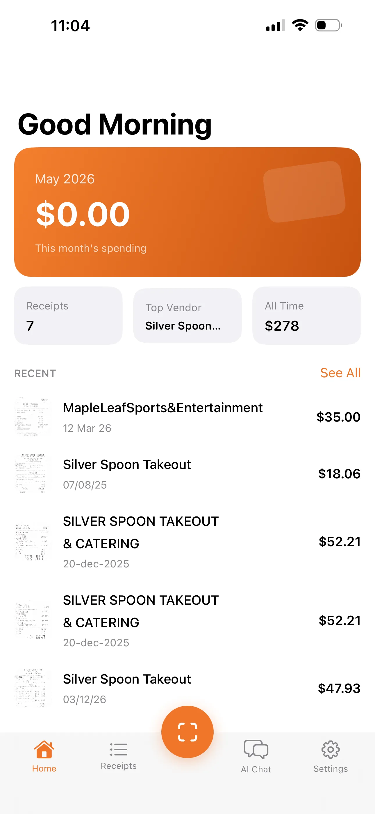 Spending dashboard with category charts in Slyp